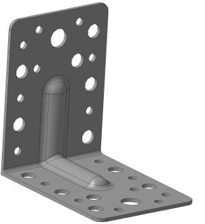 Кронштейн крепежный 3/4 (90*90*65*2) равносторонний с ребром жесткости